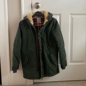 Boys Olive Green Winter Coat (size 11/12 youth).